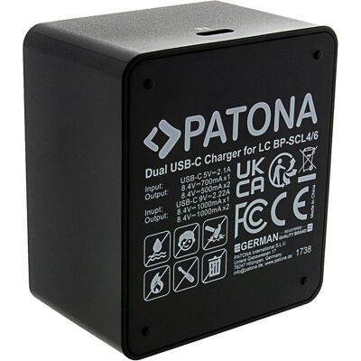 Patona Dual Ladegerät für Leica Q3 Q4 BP-SCL4 und BP-SCL6 inkl. USB-C Kabel (Kamera Akku Ladegerät), Kamera Stromversorgung, Schwarz Patona Dual Ladegerät für Leica Q3 Q4 BP-SCL4 und BP-SCL6 inkl. USB-C Kabel (Kamera Akku Ladegerät), Kamera Stromversorgung, Schwarz