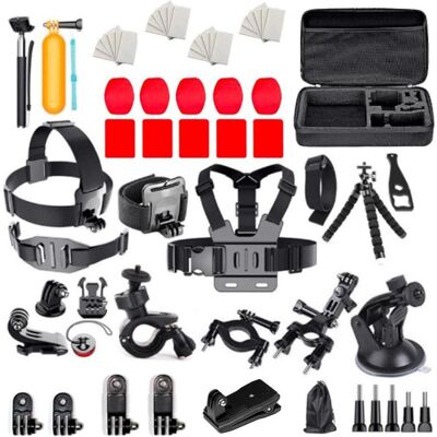 Hurtel Set universelles Zubehör 63 in 1 für GoPro, DJI, Insta360, SJCam, Eken Sportkameras (GoPro 63 in 1 S, Action Cam Zubehör, Schwarz Hurtel Set universelles Zubehör 63 in 1 für GoPro, DJI, Insta360, SJCam, Eken Sportkameras (GoPro 63 in 1 S, Action Cam Zubehör, Schwarz