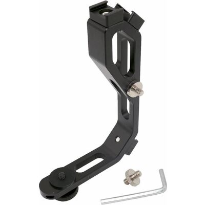 Caruba Gimbal L bracket with 3 hot shoe mount+1/4 Screw, Video Zubehör, Schwarz Caruba Gimbal L bracket with 3 hot shoe mount+1/4 Screw, Video Zubehör, Schwarz