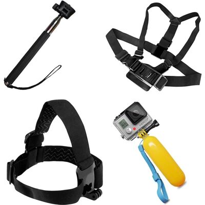 Hurtel Montage-Zubehör Set Brustgurt Halter für Gopro Hero 4 3 3+ 2 1 HIT Go Pro 9 in 1, Action Cam Zubehör, Schwarz Hurtel Montage-Zubehör Set Brustgurt Halter für Gopro Hero 4 3 3+ 2 1 HIT Go Pro 9 in 1, Action Cam Zubehör, Schwarz