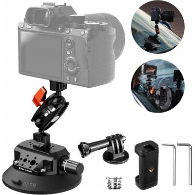 K&F Concept Silna Przyssawka Uchwyt Na Szybę Szyba 60kg Na Aparat Kamera Gopro Telefon / Kf31.100v1, Action Cam Zubehör, Schwarz K&F Concept Silna Przyssawka Uchwyt Na Szybę Szyba 60kg Na Aparat Kamera Gopro Telefon / Kf31.100v1, Action Cam Zubehör, Schwarz