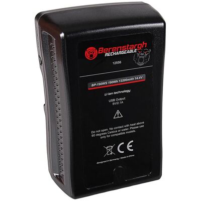 Berenstargh Akku für. V-Mount Sony BP-190WS (Kamera Akku), Kamera Stromversorgung, Schwarz Berenstargh Akku für. V-Mount Sony BP-190WS (Kamera Akku), Kamera Stromversorgung, Schwarz