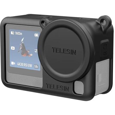 Telesin Silicone Cover + Lens Cap--Black for DJI OSMO Action 6, Action Cam Zubehör, Schwarz Telesin Silicone Cover + Lens Cap--Black for DJI OSMO Action 6, Action Cam Zubehör, Schwarz