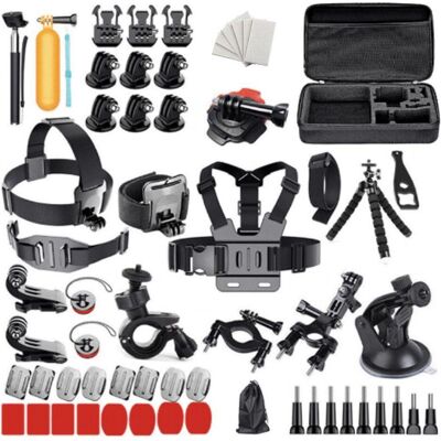 Hurtel Set universelles Zubehör 63 in 1 für GoPro, DJI, Insta360, SJCam, Eken Sportkameras (GoPro 63 in 1 S, Action Cam Zubehör, Mehrfarbig Hurtel Set universelles Zubehör 63 in 1 für GoPro, DJI, Insta360, SJCam, Eken Sportkameras (GoPro 63 in 1 S, Action Cam Zubehör, Mehrfarbig