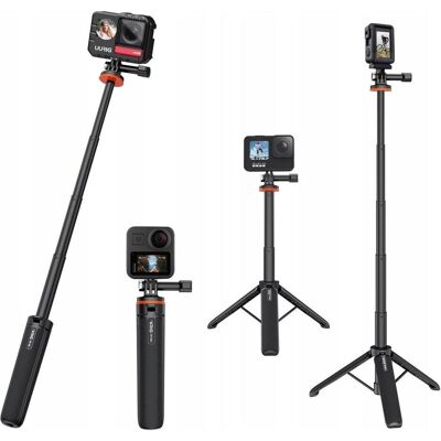 Vrig Statyw Monopod Grip Do Kamery Gopro Sjcam Xiaomi Dji Insta360 / 51cm / Tp-08 / A0040, Action Cam Zubehör, Schwarz Vrig Statyw Monopod Grip Do Kamery Gopro Sjcam Xiaomi Dji Insta360 / 51cm / Tp-08 / A0040, Action Cam Zubehör, Schwarz