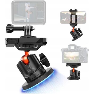 K&F Concept Głowica Kf Głowica Kulowa 3D Podstawa Baza na Magnes do Kamer GoPro Telefon Gwint 1/4" / KF31.156, Action Cam Zubehör, Schwarz K&F Concept Głowica Kf Głowica Kulowa 3D Podstawa Baza na Magnes do Kamer GoPro Telefon Gwint 1/4" / KF31.156, Action Cam Zubehör, Schwarz