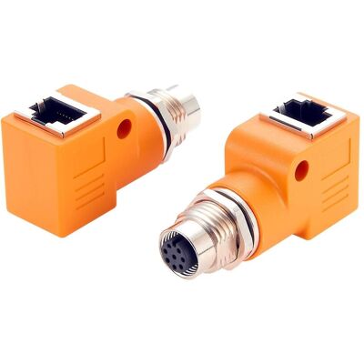 EXSYS Adapter M12 A-code BU - RJ45 BU 90°, Netzwerk Adapter, Orange EXSYS Adapter M12 A-code BU - RJ45 BU 90°, Netzwerk Adapter, Orange