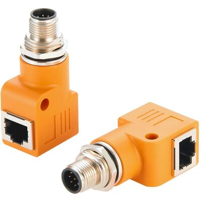 EXSYS Adapter M12 A-code ST - RJ45 BU 90° (RJ45, RJ45 (1x)), Netzwerk Adapter, Orange EXSYS Adapter M12 A-code ST - RJ45 BU 90° (RJ45, RJ45 (1x)), Netzwerk Adapter, Orange