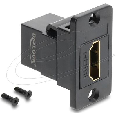 Delock Panel Mount HDMI Buchse zu Buchse 4K schwarz (0.03 m), Videokabel, Schwarz Delock Panel Mount HDMI Buchse zu Buchse 4K schwarz (0.03 m), Videokabel, Schwarz