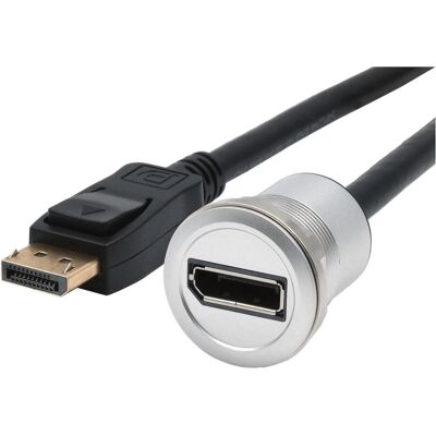 EXSYS Einbau-Adapter DisplayPort BU-ST (30 cm), Data + Video Adapter, Schwarz, Silber EXSYS Einbau-Adapter DisplayPort BU-ST (30 cm), Data + Video Adapter, Schwarz, Silber