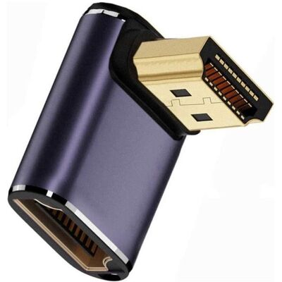 PowerGuard HDMI auf HDMI 2.1 8K 90-Grad Winkel Down Low Profile Adapter (HDMI), Data + Video Adapter, Grau PowerGuard HDMI auf HDMI 2.1 8K 90-Grad Winkel Down Low Profile Adapter (HDMI), Data + Video Adapter, Grau