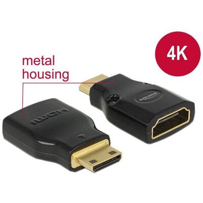 Delock Mini HDMI zu HDMI (Mini HDMI), Video Adapter, Schwarz Delock Mini HDMI zu HDMI (Mini HDMI), Video Adapter, Schwarz