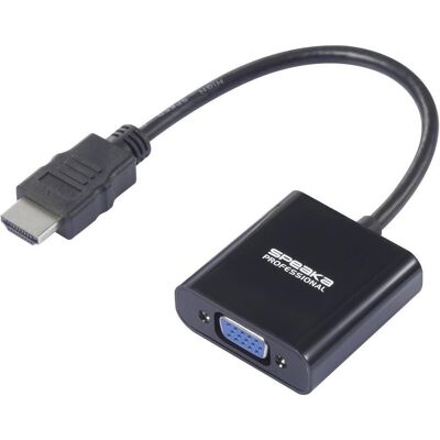 SpeaKa Professional HDMI / VGA / Klinke Adapter (1x HDMI-Stecker - 1x VGA-Buchs (HDMI, VGA), Video Adapter, Schwarz SpeaKa Professional HDMI / VGA / Klinke Adapter (1x HDMI-Stecker - 1x VGA-Buchs (HDMI, VGA), Video Adapter, Schwarz