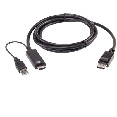Aten HDMI/USB A – DisplayPort (1.80 m), Videokabel, Schwarz Aten HDMI/USB A – DisplayPort (1.80 m), Videokabel, Schwarz