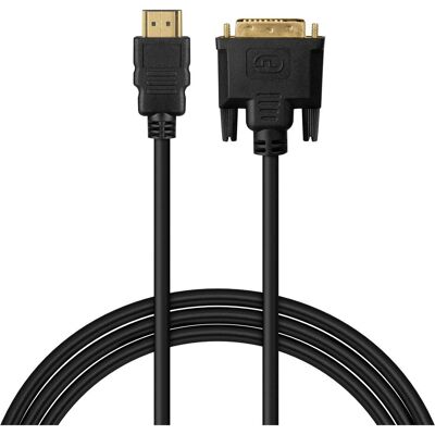 Savio Kabel CL-212 Kabel HDMI 19pin męski - DVI 18+1 męski 1,8m, czarny, złote końcówki (1.80 m), Videokabel, Gold, Schwarz Savio Kabel CL-212 Kabel HDMI 19pin męski - DVI 18+1 męski 1,8m, czarny, złote końcówki (1.80 m), Videokabel, Gold, Schwarz