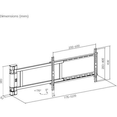 LKD TV-Wandhalterung mit Fernbedienung und Schwenkfunktion, 50 kg, 32"–75" (50 kg, 32" - 75"), TV Wandhalterung, Schwarz LKD TV-Wandhalterung mit Fernbedienung und Schwenkfunktion, 50 kg, 32"–75" (50 kg, 32" - 75"), TV Wandhalterung, Schwarz