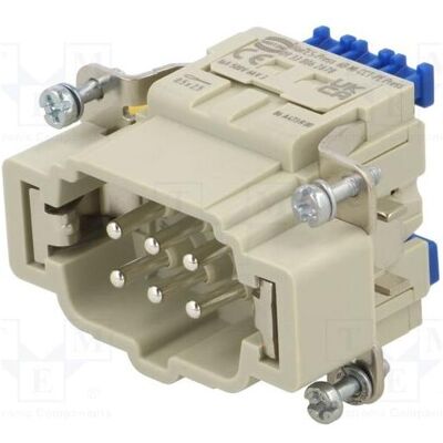 Harting Steckverbinder: HDC Kontakteinsatz männlich 16A 500V PIN: 6, Elektronikkabel + Stecker Harting Steckverbinder: HDC Kontakteinsatz männlich 16A 500V PIN: 6, Elektronikkabel + Stecker