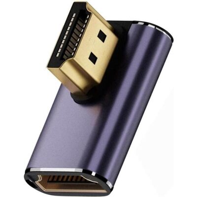 PowerGuard HDMI auf HDMI 2.1 8K 90-Grad Winkel Right Low Profile Adapter (HDMI), Data + Video Adapter, Grau PowerGuard HDMI auf HDMI 2.1 8K 90-Grad Winkel Right Low Profile Adapter (HDMI), Data + Video Adapter, Grau