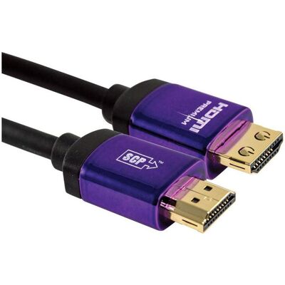 SCP 990UHDV-20 Premium Certified HDMI - HDMI Max 3840x2160 60Hz 4:4:4 Sort 6m (6 m), Videokabel, Schwarz, Violett SCP 990UHDV-20 Premium Certified HDMI - HDMI Max 3840x2160 60Hz 4:4:4 Sort 6m (6 m), Videokabel, Schwarz, Violett