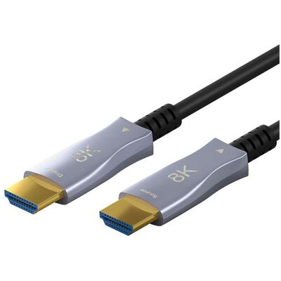 Goobay Series 2.1 Optisches Hybrid Ulra High-Speed HDMI™-Kabel mit Ethernet (AOC), 100 m, schwarz - Hochge (100 m), Videokabel, Schwarz, Grau Goobay Series 2.1 Optisches Hybrid Ulra High-Speed HDMI™-Kabel mit Ethernet (AOC), 100 m, schwarz - Hochge (100 m), Videokabel, Schwarz, Grau