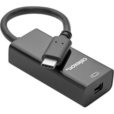 Celexon USB-C auf mini DisplayPort M/F Adapter, schwarz (USB Typ-C, 10 cm), Data + Video Adapter, Schwarz Celexon USB-C auf mini DisplayPort M/F Adapter, schwarz (USB Typ-C, 10 cm), Data + Video Adapter, Schwarz