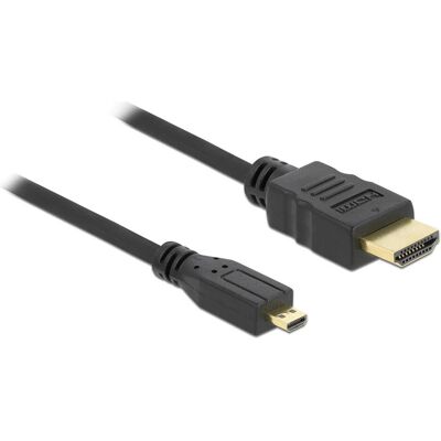 Delock HDMI Kabel Typ A (standard) - Typ D (micro) (1 m), Videokabel, Schwarz Delock HDMI Kabel Typ A (standard) - Typ D (micro) (1 m), Videokabel, Schwarz