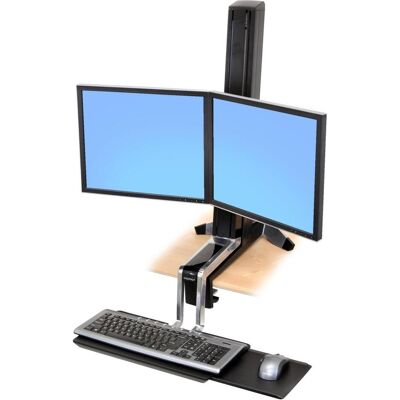 Ergotron desk stand, WorkFit-S dual, adjustable, 24 inch VESA +, lift, r (Tisch, 24", 12.70 kg), Monitor Halterung, Schwarz Ergotron desk stand, WorkFit-S dual, adjustable, 24 inch VESA +, lift, r (Tisch, 24", 12.70 kg), Monitor Halterung, Schwarz