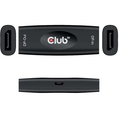 Club 3D DisplayPort 1.4 Active Repeater (DisplayPort, DisplayPort), Video Adapter, Schwarz Club 3D DisplayPort 1.4 Active Repeater (DisplayPort, DisplayPort), Video Adapter, Schwarz