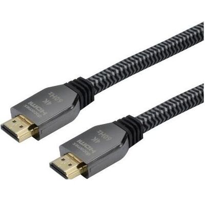 Dacomex HDMI 2.0 High Speed Kabel, 4K, 4:4:4, HDMI St. A / HDMI St. A, 1,5 m, schwarz/grau (1.50 m), Videokabel, Schwarz, Grau Dacomex HDMI 2.0 High Speed Kabel, 4K, 4:4:4, HDMI St. A / HDMI St. A, 1,5 m, schwarz/grau (1.50 m), Videokabel, Schwarz, Grau
