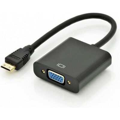 Mercodan Mini HDMI: Han - VGA: Hun (VGA), Data + Video Adapter Mercodan Mini HDMI: Han - VGA: Hun (VGA), Data + Video Adapter