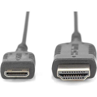 Digitus mini HDMI (Typ C) — HDMI (Typ A) (2 m), Videokabel, Schwarz Digitus mini HDMI (Typ C) — HDMI (Typ A) (2 m), Videokabel, Schwarz