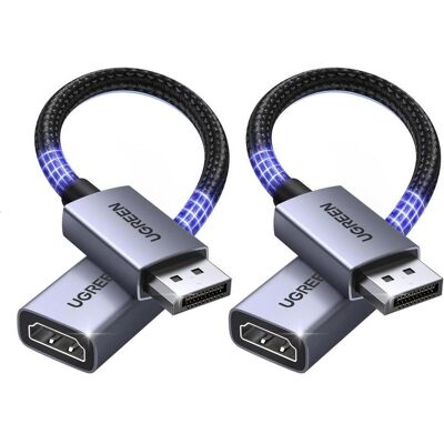 Ugreen DisplayPort — HDMI (0.20 m), Videokabel, Schwarz Ugreen DisplayPort — HDMI (0.20 m), Videokabel, Schwarz