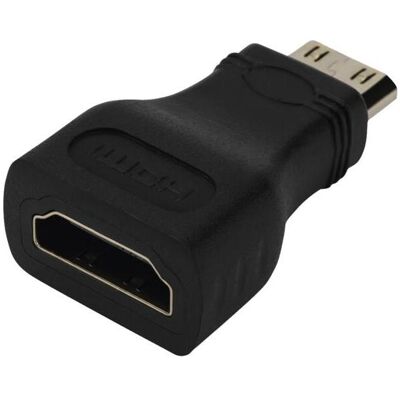 Vivanco HDMI / Mini-HDMI Adapter, Data + Video Adapter, Schwarz Vivanco HDMI / Mini-HDMI Adapter, Data + Video Adapter, Schwarz
