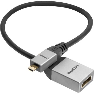Celexon Micro HDMI auf HDMI M/F Adapter mit Ethernet - 2.0a/b 4K 0,25m - Professional Line (HDMI, Micro HDMI, 25 cm), Data + Video Adapter, Schwarz Celexon Micro HDMI auf HDMI M/F Adapter mit Ethernet - 2.0a/b 4K 0,25m - Professional Line (HDMI, Micro HDMI, 25 cm), Data + Video Adapter, Schwarz