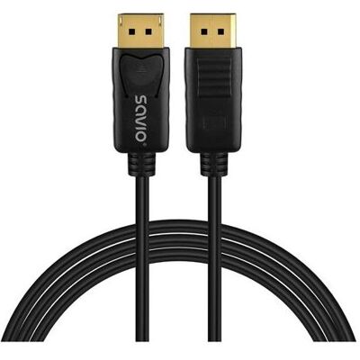 Savio CL-205 DisplayPort-Kabel 2 m Schwarz (2 m), Videokabel, Schwarz Savio CL-205 DisplayPort-Kabel 2 m Schwarz (2 m), Videokabel, Schwarz