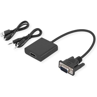 Secomp STANDARD Adapterkabel VGA+Audio zu HDMI (VGA, HDMI), Video Adapter, Schwarz Secomp STANDARD Adapterkabel VGA+Audio zu HDMI (VGA, HDMI), Video Adapter, Schwarz
