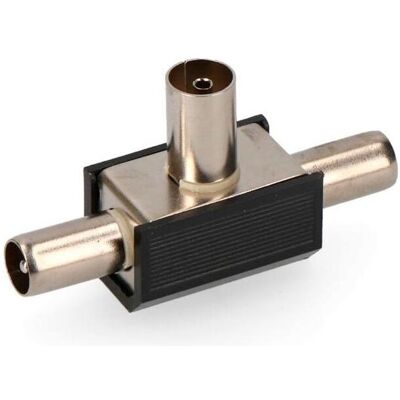EDM Coaxial tv black splitter 1 base + 2 plugs packaging, TV Zubehör, Schwarz EDM Coaxial tv black splitter 1 base + 2 plugs packaging, TV Zubehör, Schwarz
