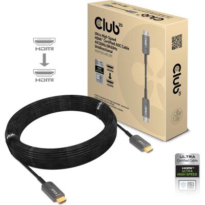 Club 3D HDMI (Typ A) — HDMI (Typ A) (15 m), Videokabel, Schwarz Club 3D HDMI (Typ A) — HDMI (Typ A) (15 m), Videokabel, Schwarz