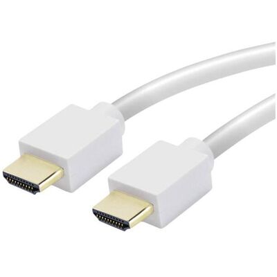 Vivanco Hochgeschwindigkeits-HDMI-Kabel mit Ethernet Weiss (1 m), Videokabel, Weiss Vivanco Hochgeschwindigkeits-HDMI-Kabel mit Ethernet Weiss (1 m), Videokabel, Weiss