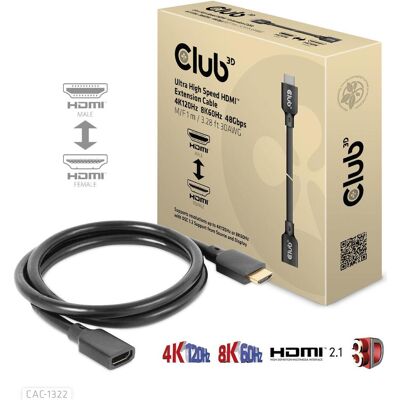 Club 3D HDMI (Typ A) — HDMI (Typ A) (1 m), Videokabel, Schwarz Club 3D HDMI (Typ A) — HDMI (Typ A) (1 m), Videokabel, Schwarz