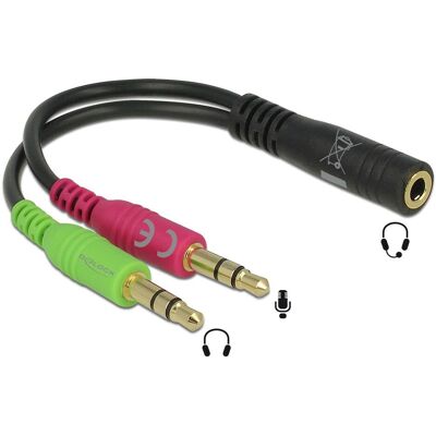 Delock Klinkenbuchse – 2 x Klinkenstecker (Klinkenadapter), Audio Adapter, Schwarz Delock Klinkenbuchse – 2 x Klinkenstecker (Klinkenadapter), Audio Adapter, Schwarz