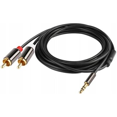 Libox Kabel Jack 3.5mm - RCA (Cinch) x2 1.5m srebrny (LB0092) (1.50 m, Cinch Kabel), Audiokabel Libox Kabel Jack 3.5mm - RCA (Cinch) x2 1.5m srebrny (LB0092) (1.50 m, Cinch Kabel), Audiokabel