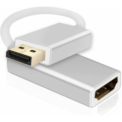 Helos DisplayPort auf HDMI-Buchse-Adapter (HDMI, 10 cm), Data + Video Adapter, Weiss Helos DisplayPort auf HDMI-Buchse-Adapter (HDMI, 10 cm), Data + Video Adapter, Weiss