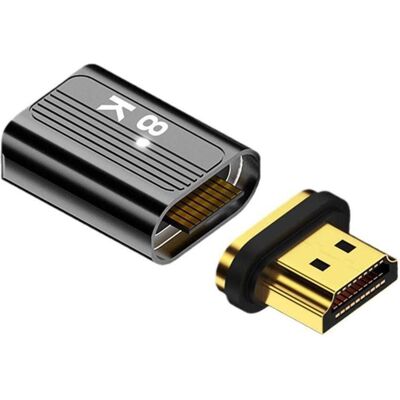 PowerGuard HDMI to HDMI Strong Magnetic Adapter 8K 60Hz HDMI 2.1, Video Adapter, Gold, Grau PowerGuard HDMI to HDMI Strong Magnetic Adapter 8K 60Hz HDMI 2.1, Video Adapter, Gold, Grau