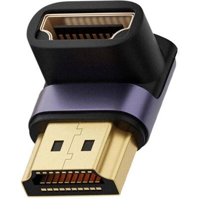PowerGuard HDMI auf HDMI 2.1 8K 90-Grad Winkel Down Adapter, Video Adapter, Gold, Grau PowerGuard HDMI auf HDMI 2.1 8K 90-Grad Winkel Down Adapter, Video Adapter, Gold, Grau