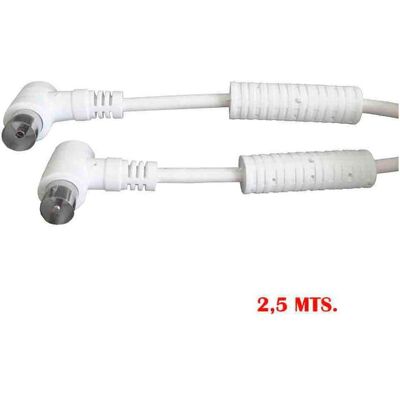 EDM Tv-video extension cord with filter 9,5mm - 2,5m, white color (Kabel), TV Zubehör, Weiss EDM Tv-video extension cord with filter 9,5mm - 2,5m, white color (Kabel), TV Zubehör, Weiss