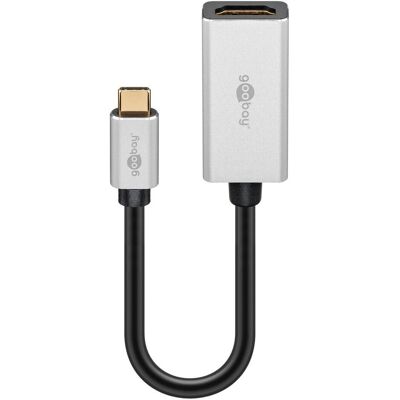 Goobay Adapter USB-C auf HDMI (HDMI), Video Adapter, Schwarz, Silber Goobay Adapter USB-C auf HDMI (HDMI), Video Adapter, Schwarz, Silber