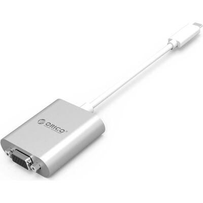 Orico Adapter AV Adapter PTAV USB-C - VGA i mini jack 3.5 mm Full HD 0.15 m - srebrny (15 cm), Data + Video Adapter, Silber Orico Adapter AV Adapter PTAV USB-C - VGA i mini jack 3.5 mm Full HD 0.15 m - srebrny (15 cm), Data + Video Adapter, Silber
