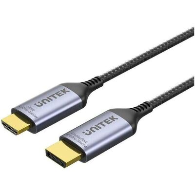 Unitek DIsplayPort – HDMI (1.80 m), Videokabel, Schwarz, Grau Unitek DIsplayPort – HDMI (1.80 m), Videokabel, Schwarz, Grau