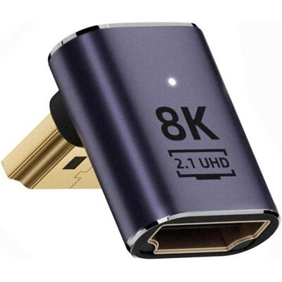 PowerGuard HDMI auf HDMI 2.1 8K 90-Grad Winkel Down Low Profile Adapter, Video Adapter, Gold, Grau PowerGuard HDMI auf HDMI 2.1 8K 90-Grad Winkel Down Low Profile Adapter, Video Adapter, Gold, Grau